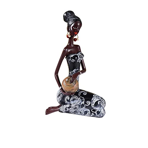 LGYKUMEG Afrikanische Skulptur, Afrikanische Frauen Figur Afrika,Deko Figur Kunst Handwerk, Zuhause Dekorative Schwarze Figuren Kreative Handwerk Puppen Ornamente,B,14.5 * 11 * 24.5cm von LGYKUMEG