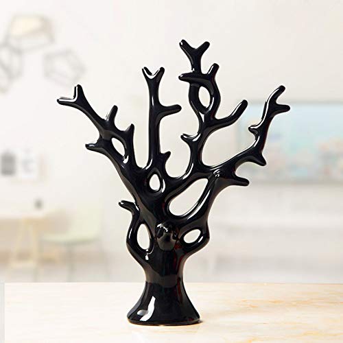 LGYKUMEG Fantasievolle Keramik Statue im Baum-Design - Skulptur in Schwarz, 30 * 26cm - Perfekte Dekoration für Zuhause, Hochzeiten und Souvenirsammlungen - Handgefertigt und einzigartig von LGYKUMEG