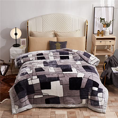 LGYKUMEG Raschel Plüsch Fleece Decke King Size verdickt Doppellagig warm gemütlich flauschig Decke für Schlafzimmer Wohnzimmer Winter Doppelbett und Sofadecke,Grau,200x230cm4kg von LGYKUMEG