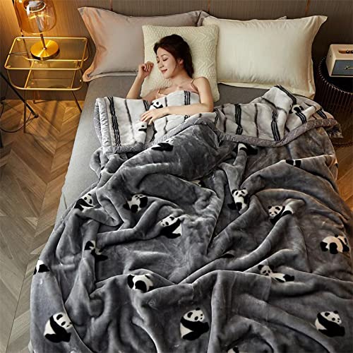 LGYKUMEG Schwere Winter-Fleece-Pl¨¹sch-Decke King-Gr??e, koreanische Nerzdecke, seidig weiche und warme, 2-lagige umkehrbare Raschel-Bettdecke,150x200cm von LGYKUMEG