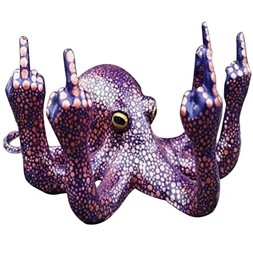 LGYKUMEG Skulptur Deko Harz Kleine Octopus Statue,kreative kreative Harzstatue Mittelfinger leuchtende tierverzierungen, Coole Dekoration für Wohnzimmer Haus Garten Büro Bar,Lila,4,72x5,12 Zoll LGYKUMEG Skulptur Deko Harz Kleine Octopus Statue,kreative kreative Harzstatue Mittelfinger leuchtende tierverzierungen, Coole Dekoration für Wohnzimmer Haus Garten Büro Bar,Lila,4,72x5,12 Zoll von LGYKUMEG