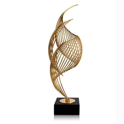 LGYKUMEG Statue Metall, Geometrische Muschel goldene Abstrakte skulptur, Design Skulpturen, Büro Schreibtisch Handwerk Dekoration, Golden Eisen Kunst Nautische, Hochzeit Einweihungsparty, Schwarz von LGYKUMEG