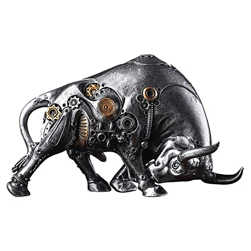 LGYKUMEG Stier Statue deko Figuren, Bulle und bär Figuren deko,Abstrakte Tier Skulptur, repräsentiert viel Glück der Karriere und Reichtum,für Home Office Schreibtisch Geschenk Dekor (22 * 10 * 23cm) von LGYKUMEG