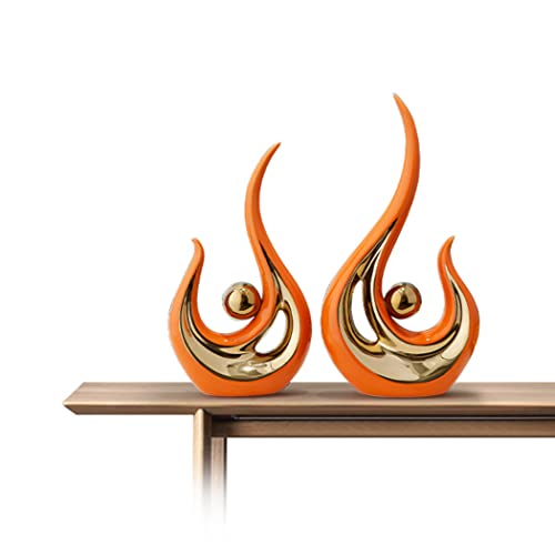 LGYKUMEG Stilvolle Skulptur Aus Keramik,Home Deko Wohnzimmer Modern Abstrakte Skulptur Deko, Dekoration Schlafzimmer Tischdekoration Büro Skulpturen Und Statuen,Orange,2pcs LGYKUMEG Stilvolle Skulptur Aus Keramik,Home Deko Wohnzimmer Modern Abstrakte Skulptur Deko, Dekoration Schlafzimmer Tischdekoration Büro Skulpturen Und Statuen,Orange,2pcs von LGYKUMEG