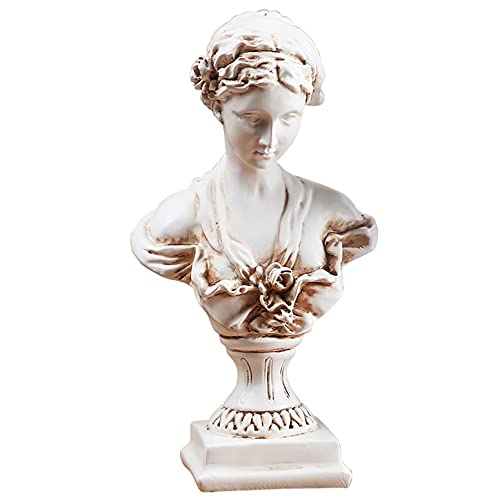 LGYKUMEG Venus Statue Harz Skulpturen Statuen, Göttin Die Große Büste Griechische Statue, Büro Bücherregal Dekor, Porträt Skulptur Harz Handwerk Wohnkultur Geschenk für Freunde,A,12 * 9 * 22CM von LGYKUMEG