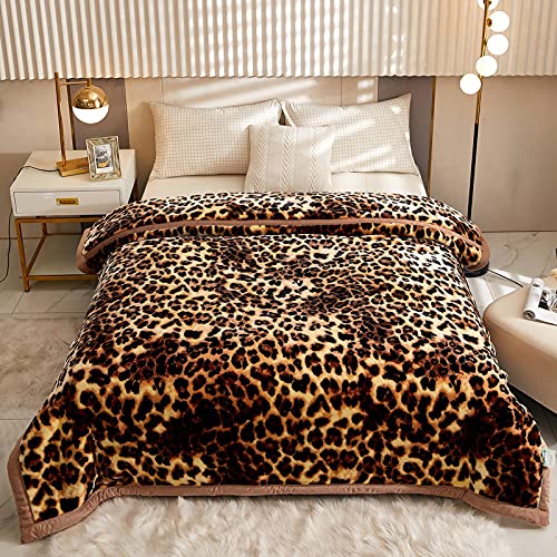 LGYKUMEG Warme Decken für den Winter 525 GSM koreanische Nerzdecke - Weiche und warme 2-lagige Wendebettdecke für den Herbst-Winter.,Leopard,150x200cm2.5kg von LGYKUMEG