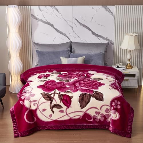 LGYKUMEG Warme wintergewichtige Decke King-Gr??e, koreanische Nerzdecken, 2-Luft-Reversible Raschel-Bettdecke f¨¹r Bett und Couch,150 x 200cm2kg von LGYKUMEG
