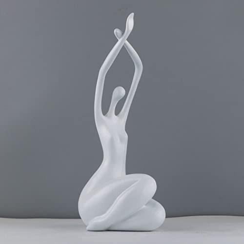 LGYKUMEG Yoga Figur skulptur,DekoFiguren modern Tischdekoration,statuen und skulpturen,Kreative Kunst Dekoration Wohnkultur,Weiß,12 * 15 * 34cm von LGYKUMEG