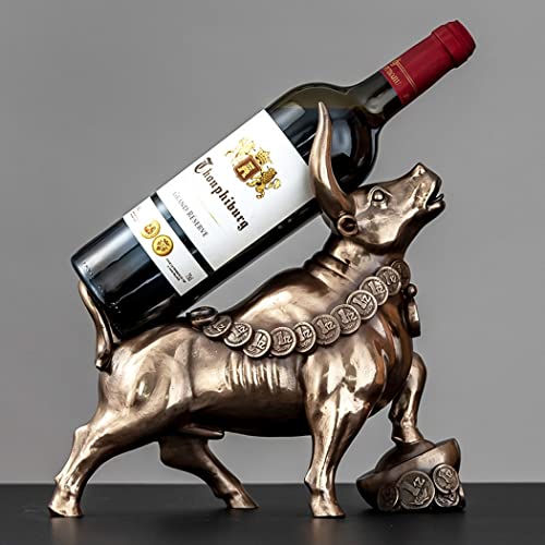 Office Decor Stier Harz Dekoration,Weinregal,Wall Street Bull Statue,Home Decoration,Stier vertritt viel Glück der Karriere und des Reichtums,Geeignet FüR Schlafzimmer, Studie, BüRo,Braun,30*13*30cm von LGYKUMEG