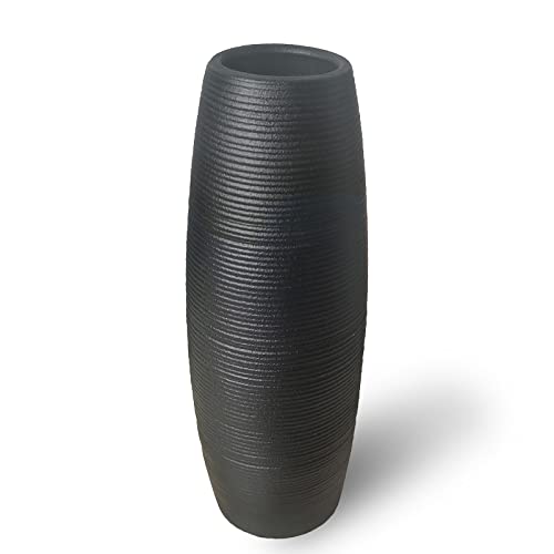 Schwarze Keramikvase mit Einer Höhe von 22 cm - perfekt als Tischdekoration für Wohnzimmer, Büro oder Zuhause. Hergestellt aus hochwertigem Porzellan. von LGYKUMEG