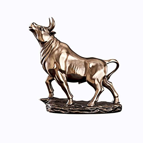 Stier statue deko,Bulle und bär skulpturen modern,Bull Figur Feng Shui Statue, Büro dekoration,Schreibtisch deko Home Decoration,Stier vertritt viel Glück der Karriere und des Reichtums (30*12*30cm) von LGYKUMEG