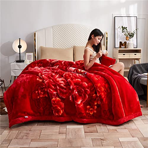 Warme wintergewichtige Decke King-Größe, koreanische Nerzdecken, 2-Luft-Reversible Raschel-Bettdecke für Bett und Couch,G,180 * 220cm3kg Warme wintergewichtige Decke King-Größe, koreanische Nerzdecken, 2-Luft-Reversible Raschel-Bettdecke für Bett und Couch,G,180 * 220cm3kg von LGYKUMEG