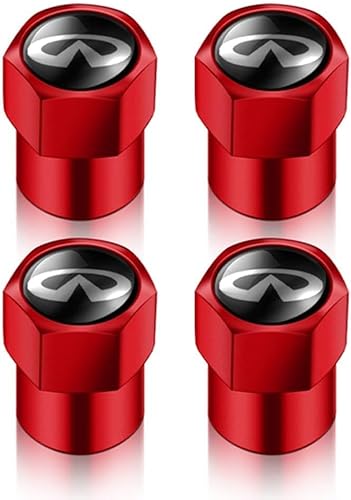 LGZFJHR 4 Stück Auto Ventilkappen für Infiniti Q50 Q70 QX70 FX35 Q30 G37 QX60, Reifen Ventilkappen Ventildeckel Auto-Reifen Autoventil Radventilkappen,C von LGZFJHR