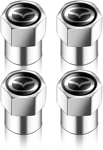 LGZFJHR 4 Stück Auto Ventilkappen für Mazda 2 3 6 ATENZA 3 BK BL 5 CR CW 6 II GH CX-7 ER MX-5 NC, Reifen Ventilkappen Ventildeckel Auto-Reifen Autoventil Radventilkappen,D von LGZFJHR