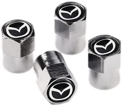 LGZFJHR 4 Stück Auto Ventilkappen für Mazda 2 3 6 Atenza Cx-3 Cx-4 Cx-5 Cx-8 Cx-9, Reifen Ventilkappen Ventildeckel Auto-Reifen Autoventil Radventilkappen von LGZFJHR
