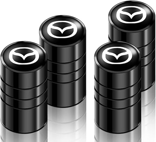 LGZFJHR 4 Stück Auto Ventilkappen für Mazda 3 BK BL Axela 2 5 CX5 CX6 CX-4, Reifen Ventilkappen Ventildeckel Auto-Reifen Autoventil Radventilkappen,A von LGZFJHR
