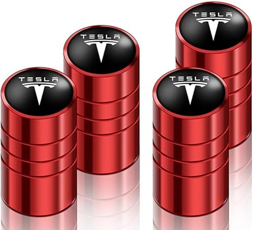 LGZFJHR 4 Stück Auto Ventilkappen für Tesla Model 3 X Y S, Reifen Ventilkappen Ventildeckel Auto-Reifen Autoventil Radventilkappen,D von LGZFJHR