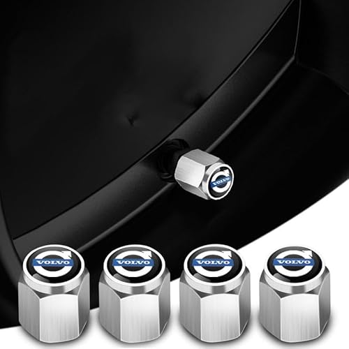 LGZFJHR 4 Stück Auto Ventilkappen für Volvo XC90 SUV 2015-2019 2020 2021 2022 2023, Reifen Ventilkappen Ventildeckel Auto-Reifen Autoventil Radventilkappen von LGZFJHR