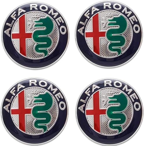 LGZFJHR 4 Stück Nabendeckel für Alfa Romeo 56mm, Radnabenkappen Felgendeckel Felgenkappen Radnabendeckel Wheel Caps Radnabenabdeckung von LGZFJHR