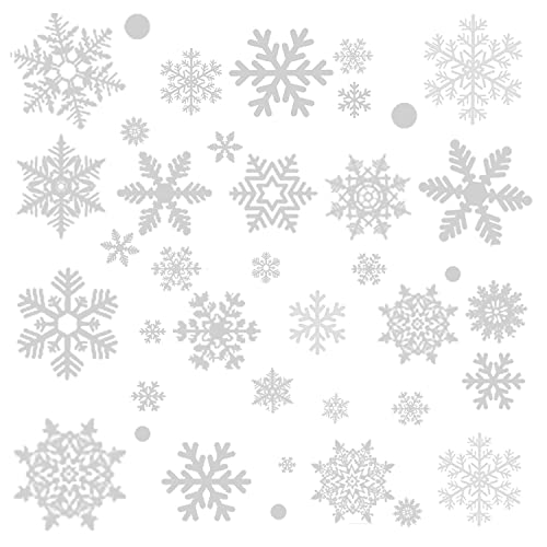 178 Schneeflocken Fensterbild, Selbstklebend Schneeflocken Aufkleber, Schneeflocken Deko Aufkleber, Fensteraufkleber PVC, Fensterbilder, Fensterbilder Weihnachten Dekoration(Weiß) von LGZIN