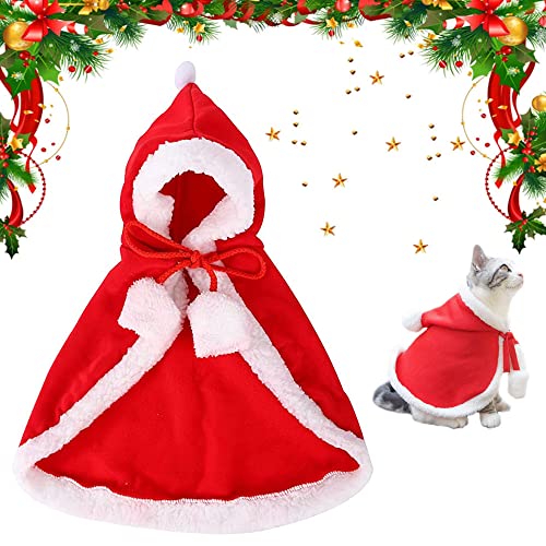 Haustier Weihnachtskostüm, Haustier Weihnachten Outfit, Haustier Weihnachtskleidung, Weihnachten Hundekostüm, Verstellbarer Umhang, Hund Katze Weihnachten Kleidung, für Kleine Hunde Katzen Haustier(M) von LGZIN