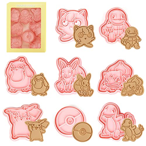 LGZIN Keksausstecher Kinder, 8 Stück 3D Plätzchenausstecher, Keks Ausstechform Set, Ausstecher Kunststoff, 3D Ausstecher Set, Cookie Cutter, für Keksteig, Fondant, Donut, Kuchendekoration von LGZIN