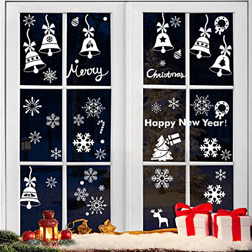 253 Schneeflocken Fensterbild, Fensteraufkleber PVC, Selbstklebend Schneeflocken Aufkleber, Fenstersticker weihnachtsdeko Schneeflocken, Fensterbilder, Schneeflocken Deko Aufkleber (Blau) von LGZIN