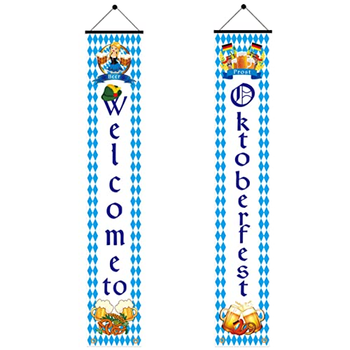 Oktoberfest Deko Banner, 2 Pcs 30 * 180cm Oktoberfest Party Dekorationen Set, Bayerisches Bierfest Banner, Oktoberfest Bayrische Dekoration Set für Deutsche Thema Party Hängende Dekoration Oktoberfest Deko Banner, 2 Pcs 30 * 180cm Oktoberfest Party Dekorationen Set, Bayerisches Bierfest Banner, Oktoberfest Bayrische Dekoration Set für Deutsche Thema Party Hängende Dekoration von LGZIN