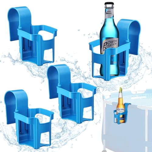 Pool Getränkehalter, 4 Stück Poolrand Getränkehalter aus Kunststoff, Multifunktionaler Poolside Cup Holder，Poolside Dosenhalter, Pool Becherhalter zum Abstellen von Getränken und Gegenständen von LGZIN