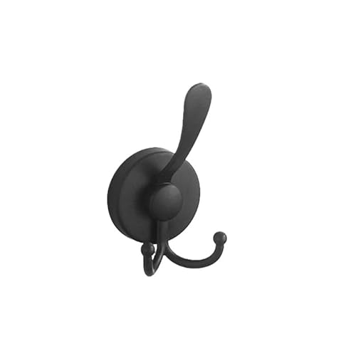Edelstahl-Saugnapfhaken, Wasserdicht, Wandhalterung, Schlagfrei, Wiederverwendbar, For Küche, Bad, Handtuch, Kleidung(Black C,1PCS) von LGuenrot