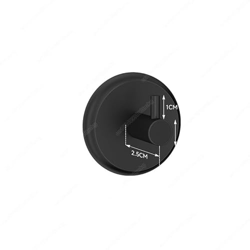 Edelstahl-Saugnapfhaken, Wasserdicht, Wandhalterung, Schlagfrei, Wiederverwendbar, For Küche, Bad, Handtuch, Kleidung(Black F,1PCS) von LGuenrot