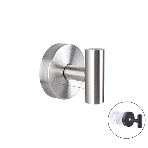 Edelstahl-Saugnapfhaken, Wasserdicht, Wandhalterung, Schlagfrei, Wiederverwendbar, For Küche, Bad, Handtuch, Kleidung(Silver D,4PCS) von LGuenrot
