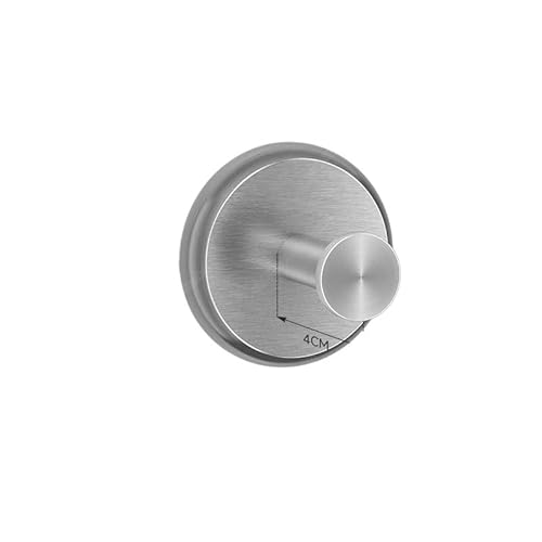 Edelstahl-Saugnapfhaken, Wasserdicht, Wandhalterung, Schlagfrei, Wiederverwendbar, For Küche, Bad, Handtuch, Kleidung(Silver E,4PCS) von LGuenrot