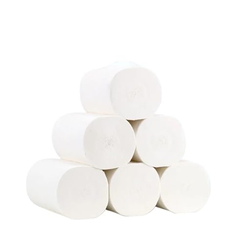 6 Toilettenpapier, weißer Holzzellstoff, 5-lagig, weiches, bequemes, kernloses Toilettenpapier for den Haushalt von LHAODDUO