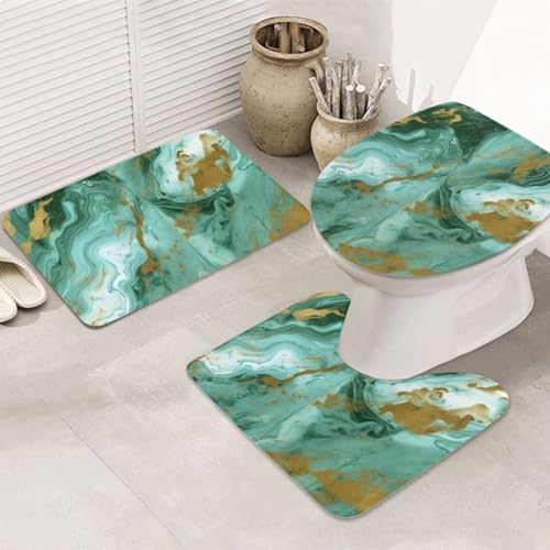 Badezimmerteppich-Set, 3-teilig, U-förmige WC-Bodenmatte + rutschfeste Mikrofaser-Badematten + WC-Deckelbezug, weich, saugfähig, Badteppich, Teppich für Heimdekoration Badezimmerteppich-Set, 3-teilig, U-förmige WC-Bodenmatte + rutschfeste Mikrofaser-Badematten + WC-Deckelbezug, weich, saugfähig, Badteppich, Teppich für Heimdekoration von LHBWCVN