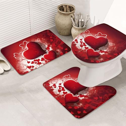 Badezimmerteppich-Set, 3-teilig, U-förmige WC-Bodenmatte + rutschfeste Mikrofaser-Badematten + WC-Deckelbezug, weich, saugfähig, Badteppich, Teppich für Heimdekoration Badezimmerteppich-Set, 3-teilig, U-förmige WC-Bodenmatte + rutschfeste Mikrofaser-Badematten + WC-Deckelbezug, weich, saugfähig, Badteppich, Teppich für Heimdekoration von LHBWCVN