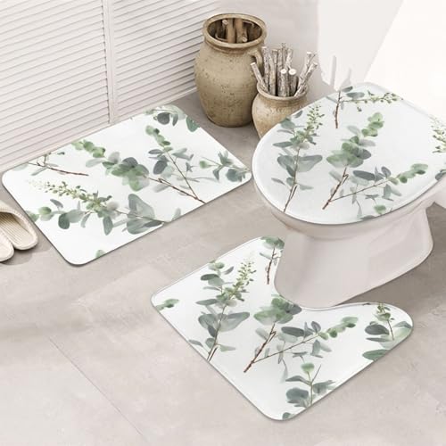 Badezimmerteppich-Set, 3-teilig, U-förmige WC-Bodenmatte + rutschfeste Mikrofaser-Badematten + WC-Deckelbezug, weich, saugfähig, Badteppich, Teppich für Heimdekoration Badezimmerteppich-Set, 3-teilig, U-förmige WC-Bodenmatte + rutschfeste Mikrofaser-Badematten + WC-Deckelbezug, weich, saugfähig, Badteppich, Teppich für Heimdekoration von LHBWCVN