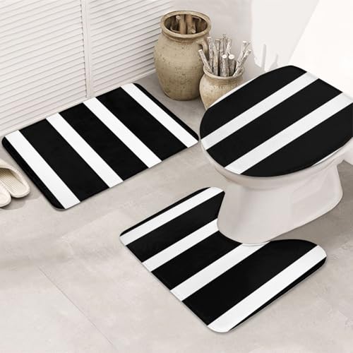 Badezimmerteppich-Set, U-förmige WC-Bodenmatte + rutschfeste Mikrofaser-Badematten + WC-Deckelbezug, weich, saugfähig, Badematte für Heimdekoration Badezimmerteppich-Set, U-förmige WC-Bodenmatte + rutschfeste Mikrofaser-Badematten + WC-Deckelbezug, weich, saugfähig, Badematte für Heimdekoration von LHBWCVN