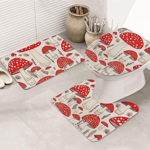 Badezimmerteppich-Set, U-förmige WC-Bodenmatte + rutschfeste Mikrofaser-Badematten + WC-Deckelbezug, weich, saugfähig, Badematte für Heimdekoration Badezimmerteppich-Set, U-förmige WC-Bodenmatte + rutschfeste Mikrofaser-Badematten + WC-Deckelbezug, weich, saugfähig, Badematte für Heimdekoration von LHBWCVN