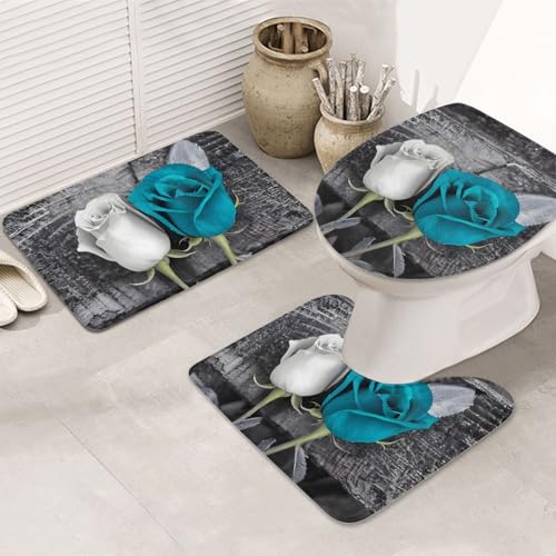 Badezimmerteppich-Set, U-förmige WC-Bodenmatte + rutschfeste Mikrofaser-Badematten + WC-Deckelbezug, weich, saugfähig, Badteppich, Teppich, für Heimdekoration Badezimmerteppich-Set, U-förmige WC-Bodenmatte + rutschfeste Mikrofaser-Badematten + WC-Deckelbezug, weich, saugfähig, Badteppich, Teppich, für Heimdekoration von LHBWCVN