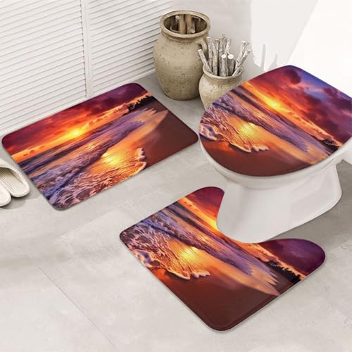 Badteppich-Set, 3-teilig, U-förmige WC-Bodenmatte + rutschfeste Mikrofaser-Badematten + WC-Deckelbezug, weich, saugfähig, Badteppich, Teppich für Heimdekoration Badteppich-Set, 3-teilig, U-förmige WC-Bodenmatte + rutschfeste Mikrofaser-Badematten + WC-Deckelbezug, weich, saugfähig, Badteppich, Teppich für Heimdekoration von LHBWCVN