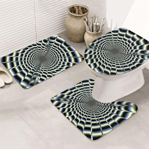 GIF Badezimmerteppich-Set, 3-teilig, U-förmige WC-Bodenmatte + rutschfeste Mikrofaser-Badematten + WC-Deckelbezug, weich, saugfähig, Badteppich, Teppich für Heimdekoration GIF Badezimmerteppich-Set, 3-teilig, U-förmige WC-Bodenmatte + rutschfeste Mikrofaser-Badematten + WC-Deckelbezug, weich, saugfähig, Badteppich, Teppich für Heimdekoration von LHBWCVN