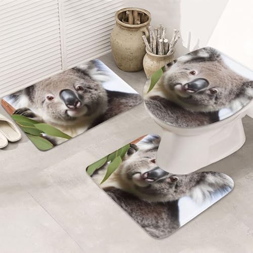 Koalabär-Badezimmerteppich-Set, 3-teilig, U-förmige WC-Bodenmatte + rutschfeste Mikrofaser-Badematten + WC-Deckelbezug, weich, saugfähig, Badteppich, Teppich für Heimdekoration Koalabär-Badezimmerteppich-Set, 3-teilig, U-förmige WC-Bodenmatte + rutschfeste Mikrofaser-Badematten + WC-Deckelbezug, weich, saugfähig, Badteppich, Teppich für Heimdekoration von LHBWCVN