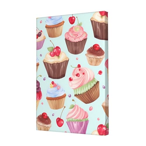 LHBWCVN Leinwand-Kunst, Cupcake-Muster, Poster, Wohnzimmer-Dekoration, Gemälde, dekorativer Wandbehang, Bilddruck, modernes Schlafzimmer, Malerei, Poster, Raumästhetisch, 30,5 x 45,7 cm von LHBWCVN
