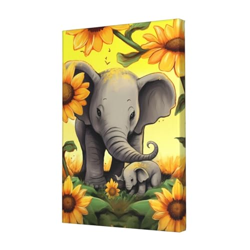 LHBWCVN Leinwand-Kunst, Motiv: Mutter und Baby, Elefant, Sonnenblumen, Poster, Wohnzimmerdekoration, Gemälde, dekorativer Wandbehang, Bilddruck, modernes Schlafzimmer, Malerei, Poster, Raumästhetik LHBWCVN Leinwand-Kunst, Motiv: Mutter und Baby, Elefant, Sonnenblumen, Poster, Wohnzimmerdekoration, Gemälde, dekorativer Wandbehang, Bilddruck, modernes Schlafzimmer, Malerei, Poster, Raumästhetik von LHBWCVN