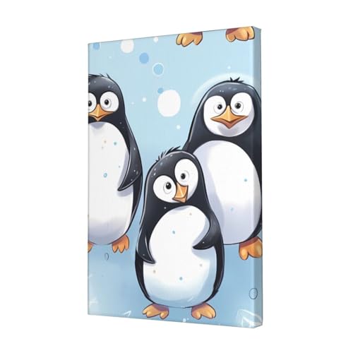 LHBWCVN Leinwand-Kunst, Motiv: niedliche Pinguine, Poster, Wohnzimmerdekoration, Gemälde, dekorativer Wandbehang, Bilddruck, modernes Schlafzimmer, Malerei, Poster, Raumästhetik, 30,5 x 45,7 cm von LHBWCVN