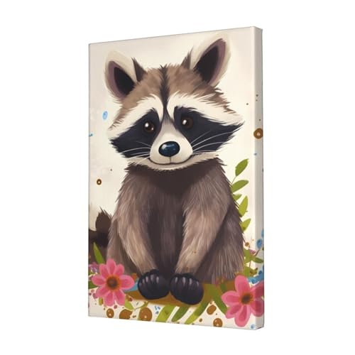 LHBWCVN Leinwand-Kunst, Waschbär-Poster, Wohnzimmer-Dekoration, Gemälde, dekorativer Wandbehang, Bilddruck, modernes Schlafzimmer, Malerei, Poster, Raumästhetik, 30,5 x 45,7 cm von LHBWCVN