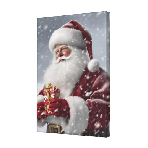 LHBWCVN Leinwand-Kunst, Weihnachtsmann, Schnee, Sekenry, Poster, Wohnzimmer-Dekoration, Gemälde, dekorativer Wandbehang, Bilddruck, modernes Schlafzimmer, Malerei, Poster, Raumästhetik, 30,5 x 45,7 cm von LHBWCVN