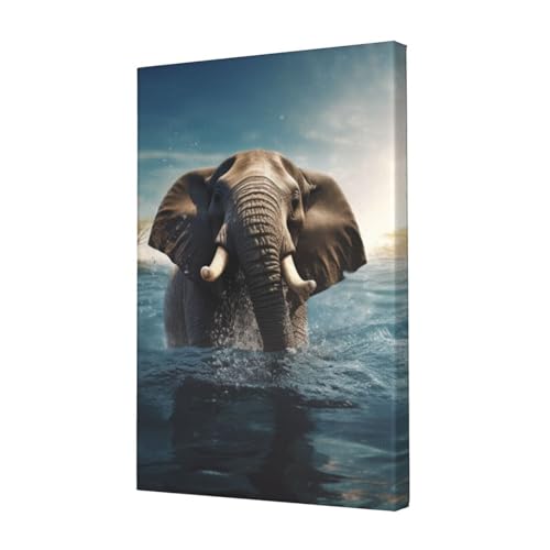 LHBWCVN Leinwand-Kunst, schwimmender afrikanischer Elefant, Poster, Wohnzimmer-Dekoration, Gemälde, dekorativer Wandbehang, Bilddruck, modernes Schlafzimmer, Malerei, Poster, Raumästhetisch, 30,5 x LHBWCVN Leinwand-Kunst, schwimmender afrikanischer Elefant, Poster, Wohnzimmer-Dekoration, Gemälde, dekorativer Wandbehang, Bilddruck, modernes Schlafzimmer, Malerei, Poster, Raumästhetisch, 30,5 x von LHBWCVN