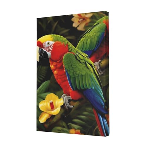 LHBWCVN Leinwand-Kunst, tropischer Papageien-Poster, Wohnzimmer-Dekoration, Gemälde, dekorativer Wandbehang, Bilddruck, modernes Schlafzimmer, Malerei, Poster, Raumästhetik, 30,5 x 45,7 cm von LHBWCVN